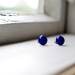 Cobalt blue stud earring - vintage cabochons on surgical stainless steel posts