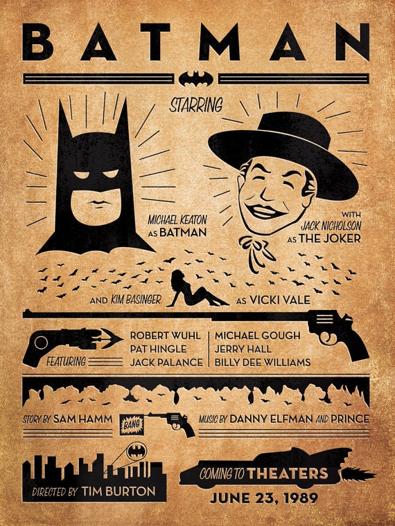 Batman 1989 - 12x16 Gig Style Print