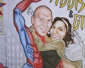 Amazing Spider-man and Gwen Custom Comic Book Couple Portrait