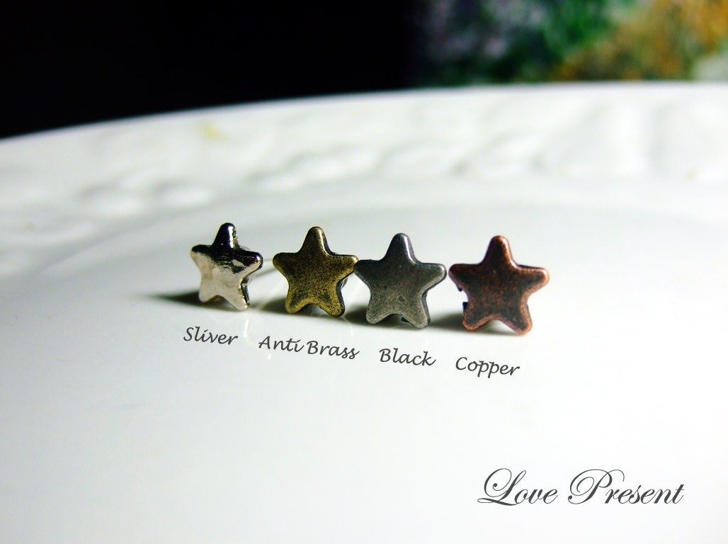 Rock N Roll and Punk Round Star Chic earrings stud style - Choose your color