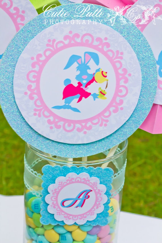 Alice in Wonderland Party, Mad Hatter Tea Party - 4inch PRINTABLE THEMED Party CIRCLES - Cutie Putti Paperie - Cutie Putti Paperie Il_570xn