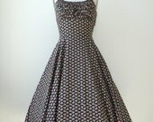 vintage 1950s Dress // 1950s Kay Windsor Floral Cotton Sundress