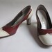 Shoe Sale - Vintage 60s Spectator Heels : COFFEE & CREAM two toned wingtip pumps (5.5)