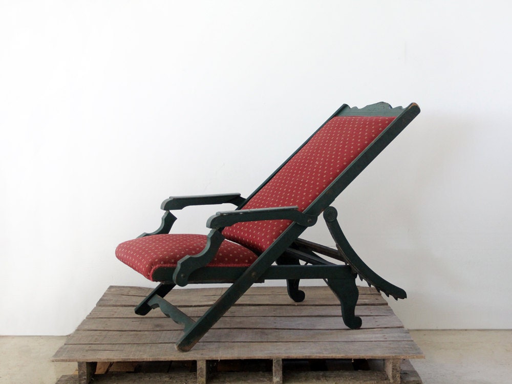 1800s Reclining Chair Antique Wood Recliner by 86home on Etsy