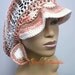 RESERVED SALE 50% OFF Earth Tones Slouch Hat with Brim free crochet earrings Cotton