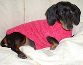 Dachshund mock turtle neck jumper sweater handmade pets clothing in hot pink cotton