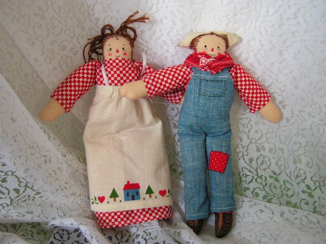 Primitive raggedy ann and andy primitive dolls