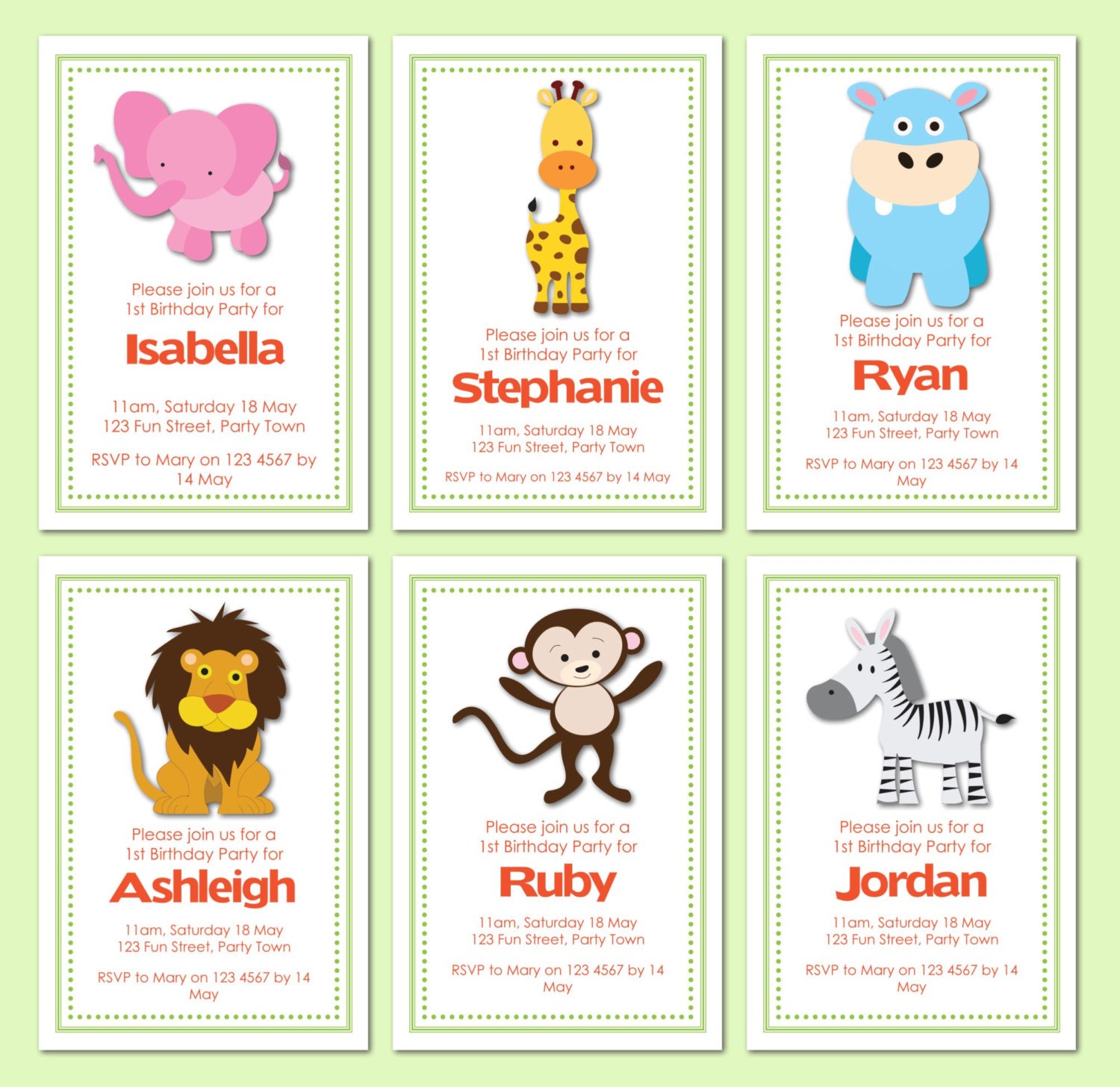 We're Going to the Zoo Themed Birthday Party Invitation Qty 10 Il_170x135