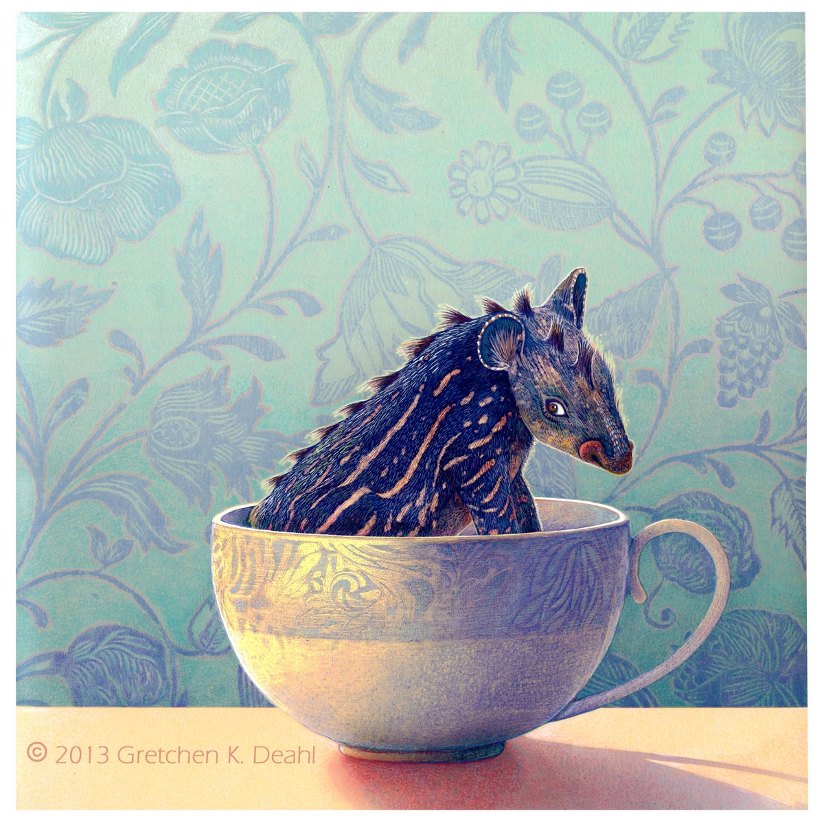 Monster in a Teacup - Art - Prints & Posters - Giclee - Giclee Reproduction Print - Art Print - Monster Art - Fine Art Print