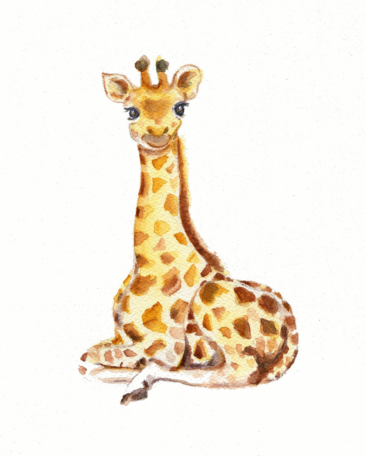 Baby Giraffe Nursery Print from original watercolor