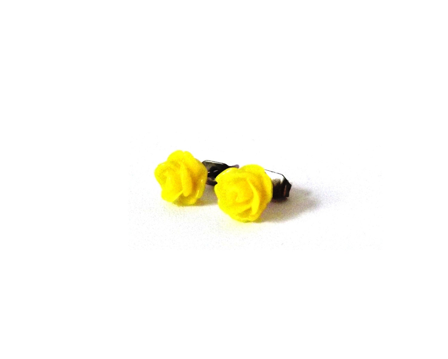 Yellow Rose Earrings