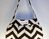 Handmade Buttercup Bag in Brown and Off-White Chevron Zigzag...From Annika in Chautauqua
