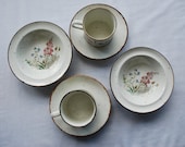 Vintage breakfast set with foxglove design