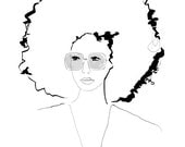 Illustration: 8.5" x 11" Print of Brave Line Drawing