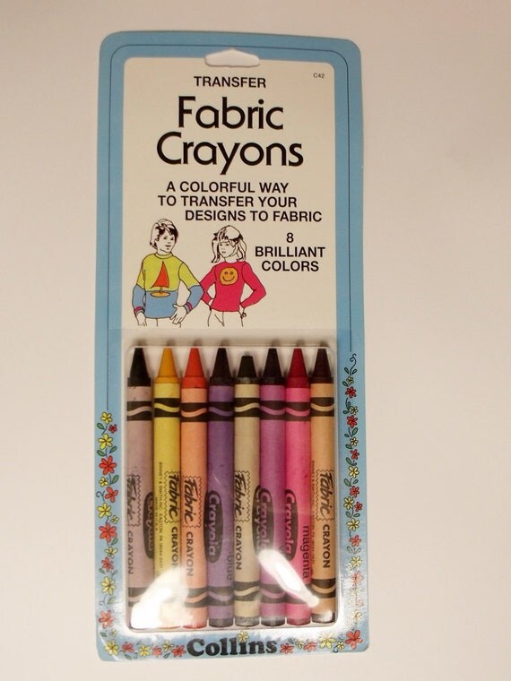 8 Crayola Fabric Crayons New For Permanent Iron On by legoods