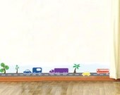 cars  - wall decal - 20x200 cm Children's Art Print on Sticker, Room Decor