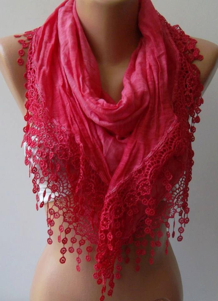 ON SALE Elegant Scarf - Dark Pink - Soft Scarf