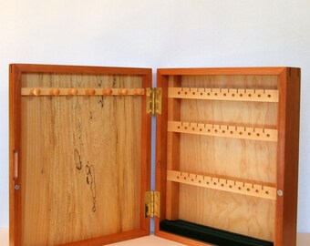 Wall Hanging WOOD JEWELRY ORGANIZER Wall Hung by vermontwoodnart