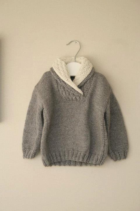 Hand Knitted boy sweater, gray. Made to order - CasitadeLana