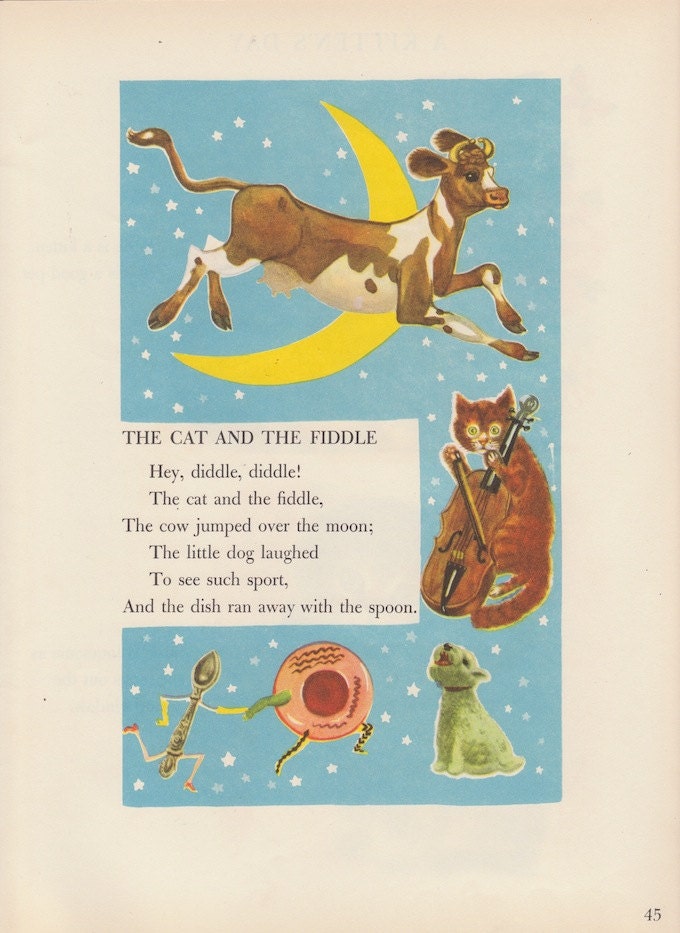 Nursery wall art Nursery Rhyme Vintage by AnemoneReadsPaperie