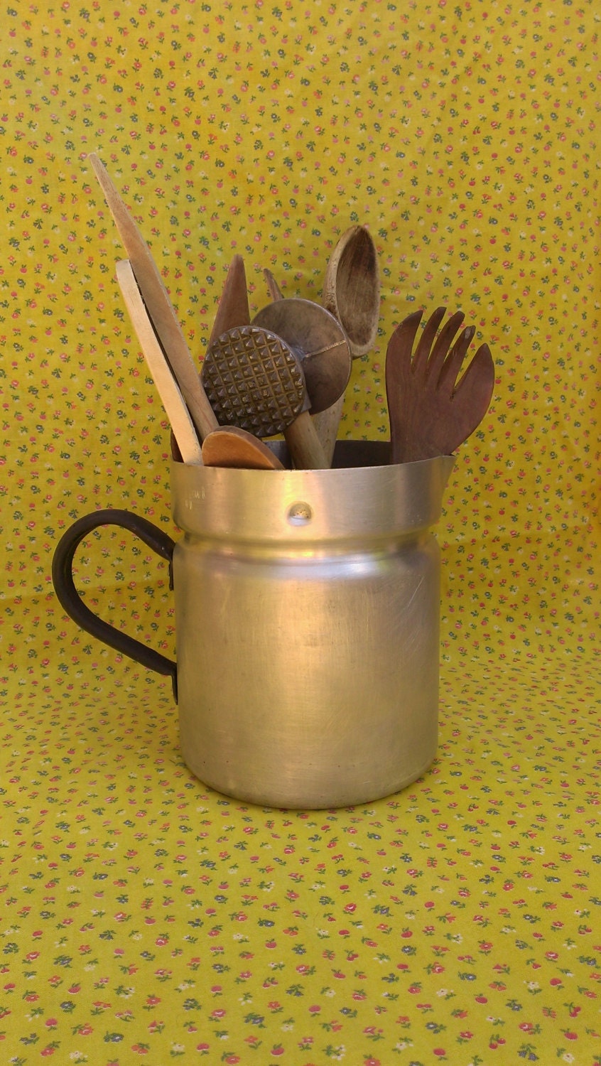 Kitchen Utensil Holder Vintage coffee pot by PepperLaRoux on Etsy