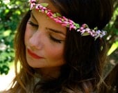 Pink Ombre Flower Headband, Flower Crown, Festival Wear, EDC, Coachella, Bonnaroo, Boho Flower Crown, Hippie Flower Crown