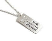 Luck Favors the Prepared Necklace with a Shamrock Charm - Hand Stamped