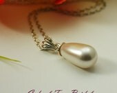 Grand Teardrop Pearl 18 Inch Sterling Silver Necklace