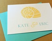 Personalized Wedding Stationery / Thank You Cards, Seashell, 25-Count