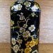 Vintage Tea Tin Storage Canister Caddy Asian Cherry Tree Blossoms Complete with Inner Lid Black Gold White