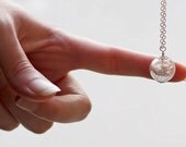 Dandelion Mini Orb Silver Make A Wish Dandelion Seed Glass Bead Transparent Round Beadwork Flower Botanical Petite Small Version