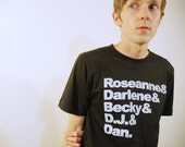Roseanne Mens Tshirt, Screenprinted Tshirt, Black Tshirt, TV Family