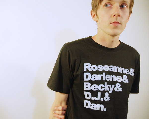 Roseanne Mens Tshirt, Screenprinted Tshirt, Black Tshirt, TV Family