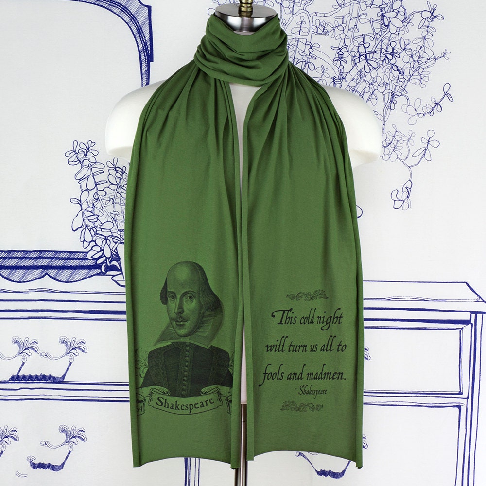 William Shakespeare Screen printed Cotton Scarf