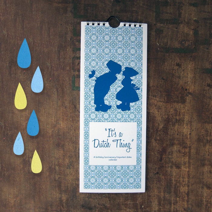 Dutch Themed Birthday, Event, Perpetual Folk Art Calendar