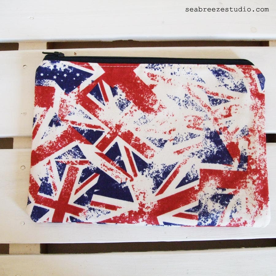SALE Zipper pouch - Union Jack navy