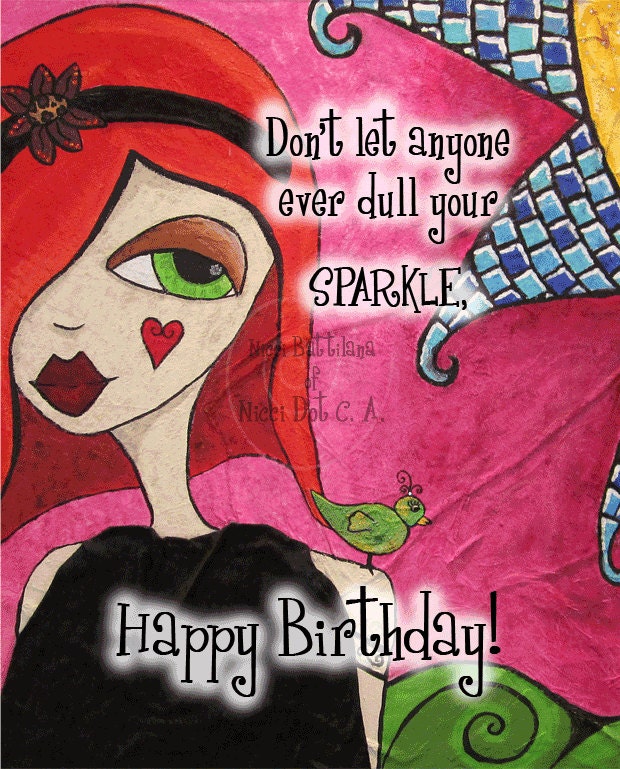Greeting Card by a Glitzy Gal ...    "... Sparkle, Happy Birthday"