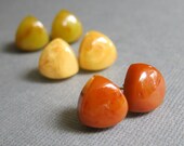 Tiny Vintage Bakelite Post Earrings (Persimmon)