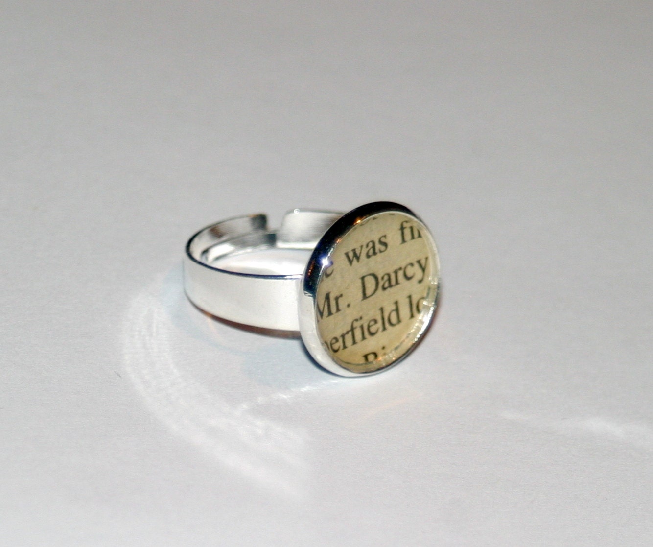 Recycled Book Ring -  Pride and Prejudice, Jane Austen - Mr. Darcy