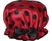 Ladies  Pretty Shower Cap - Love Bug Ladybug Design