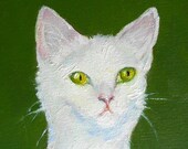 Cat Portrait Oil Painting on Canvas, 5 x 7 by pet artist Robin Zebley