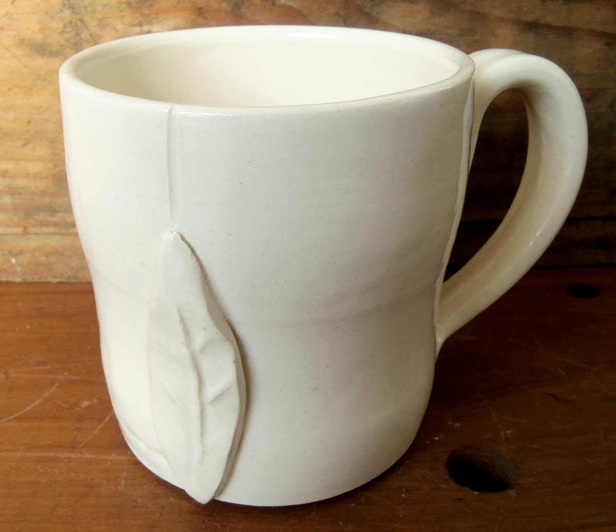 Porcelain Mug with Leaf