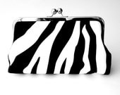 Kisslock Frame Clutch Black and White Zebra Stripes Animal Print Bridesmaid Bride Wedding Gifts Preppy Prep Bridal