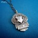 Antique silver watch fob necklace - Olive Garland and Shield