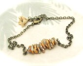 Pearl Bracelet Hawaiian Friendship Copper Tan AB Pearl Bracelet Flower Hawaiibeads Jewelry