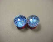 13mm Teal Galaxies on Amber/Purple DF
