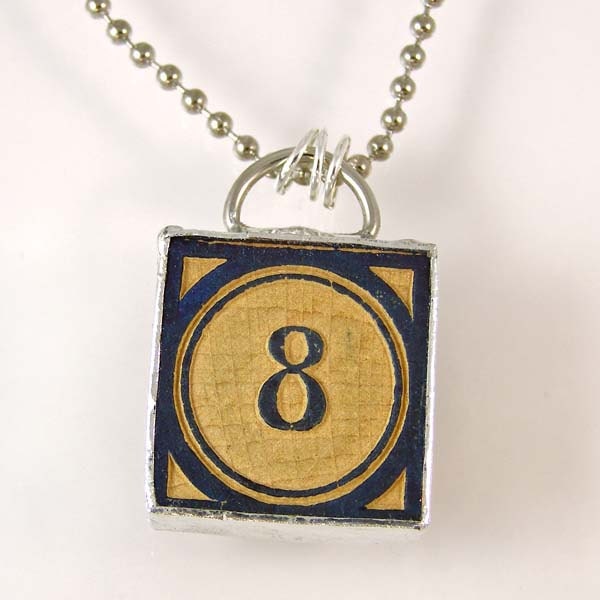 Number 8 Pendant Necklace