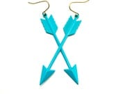 Large Aqua Arrow Earrings