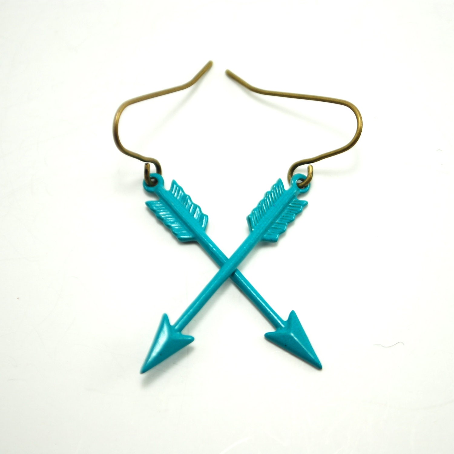 Small Aqua Arrow Earrings