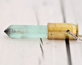 Teal Faux Quartz Wand Necklace